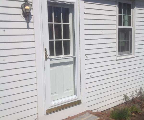 full view storm door with tinted glass